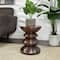 18" Copper Metal Art Deco Inspired Accent Table